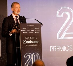 Don Felipe durante su intervención en el acto de celebración del XXV Aniversario del diario 20 Minutos