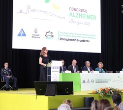 Momento de la intervención de la presidenta de la Confederación Española de Alzheimer y otras demencias (CEAFA)